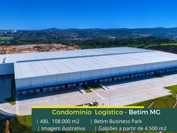 Galpão Para Alugar em Betim MG - Betim Business Park. Aluguel de galpões em Betim a partir de 4000 m2, com docas, altura de 12 metros,