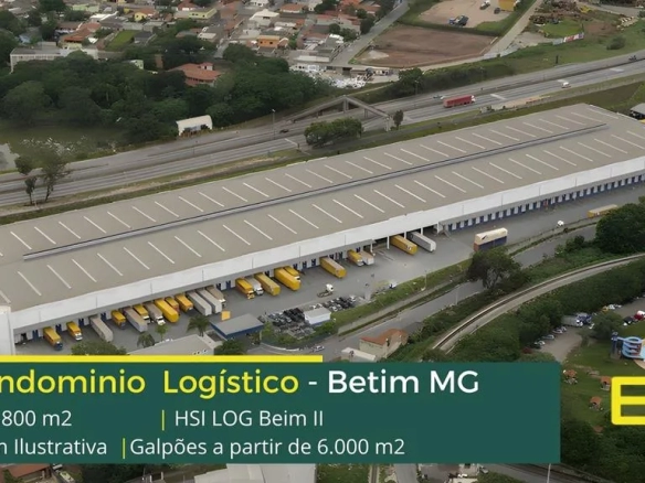 Aluguel de Galpão em Betim MG – HSI LOG II Betim.  Aluguel de galpões em Betim com altura de 12 metros, docas para carga e descarga e pátio
