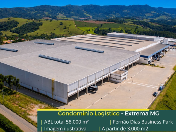 Aluguel de Galpão em Extrema MG - Fernão Dias Business Park. Aluguel de galpões em Extrema MG com docas, portaria e segurança 24 horas