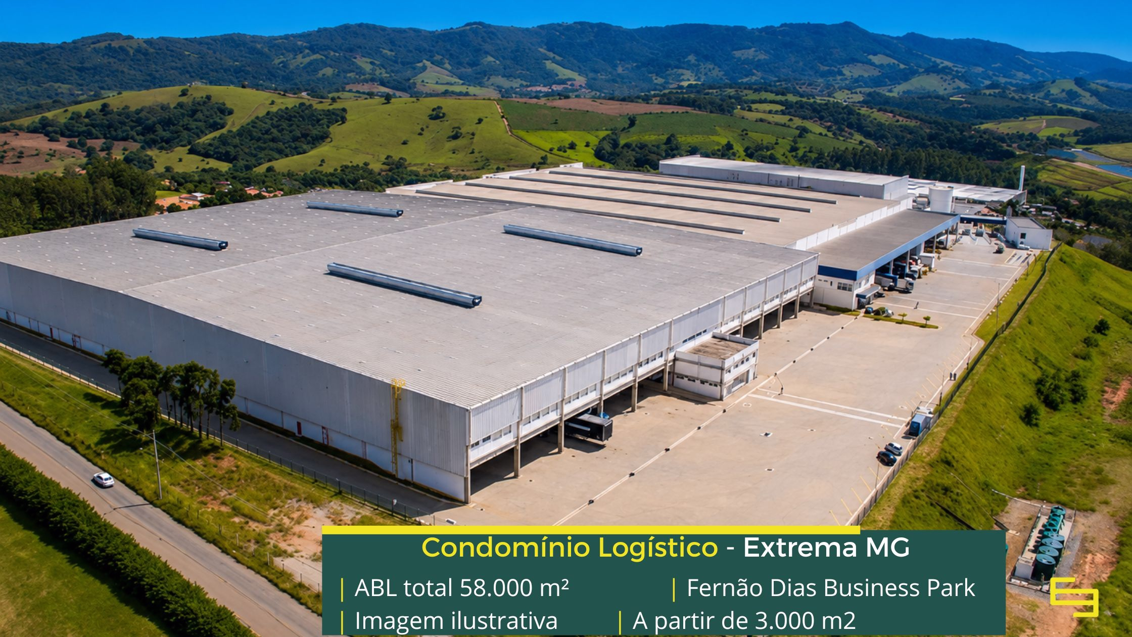 Aluguel de Galpão em Extrema MG - Fernão Dias Business Park. Aluguel de galpões em Extrema MG com docas, portaria e segurança 24 horas