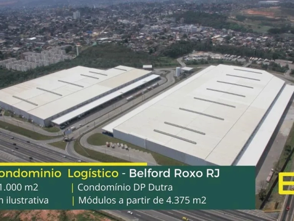 Galpão para alugar em Belford Roxo RJ. DP Dutra - Galpões em condomínio logístico, com docas, 10 metros de altura, portaria e segurança 24 hs