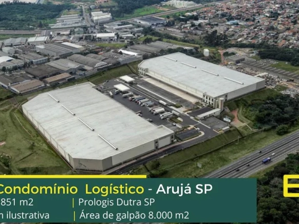 Galpão Para Alugar em Arujá – Prologis Dutra SP. Aluguel de Galpões logísticos em Arujá com docas, altura de 12 metros, piso industrial