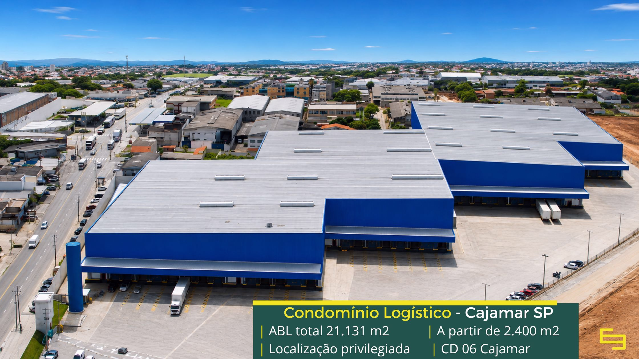Aluguel de galpão logístico em Cajamar SP (1) Aluguel de Galpão em Cajamar SP – CD 6 CAJAMAR. com acesso à Rodovia Anhanguera. Docas, altura de 12 metros e além disso portaria 24 horas