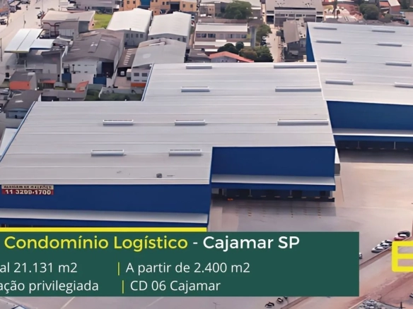 Aluguel de Galpão em Cajamar SP – CD 6 CAJAMAR. com acesso à Rodovia Anhanguera. Docas, altura de 12 metros e além disso portaria 24 horas