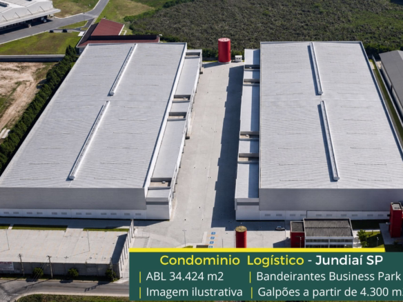 Galpão Para Alugar em Jundiaí – Bandeirantes Business Park. Altura de 12 metros, piso industrial, segurança e portaria 24 horas e docas