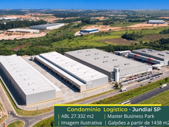 Galpões em Jundiaí SP - Master Business Park. 19 módulos flexíveis de 1.438 m². Portaria e Segurança 24 horas, com docas.