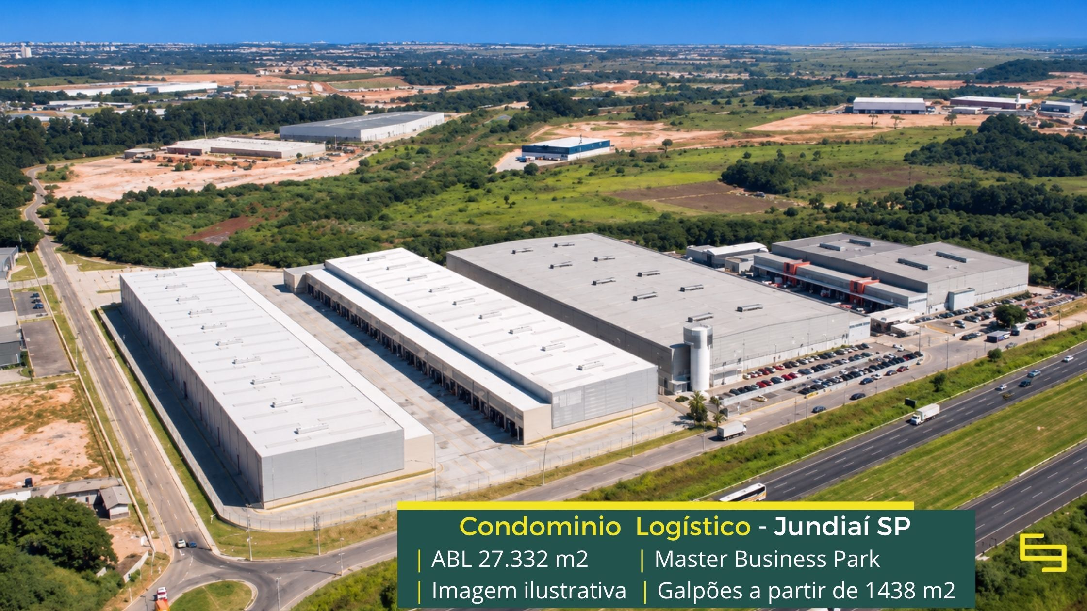 Galpão para alugar em Jundiaí (7) Galpões em Jundiaí SP - Master Business Park. 19 módulos flexíveis de 1.438 m². Portaria e Segurança 24 horas, com docas.