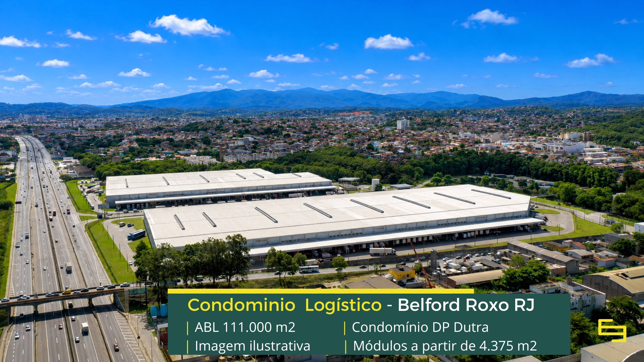 Galpão para alugar em Belford Roxo RJ. DP Dutra - Galpões em condomínio logístico, com docas, 10 metros de altura, portaria e segurança 24 hs
