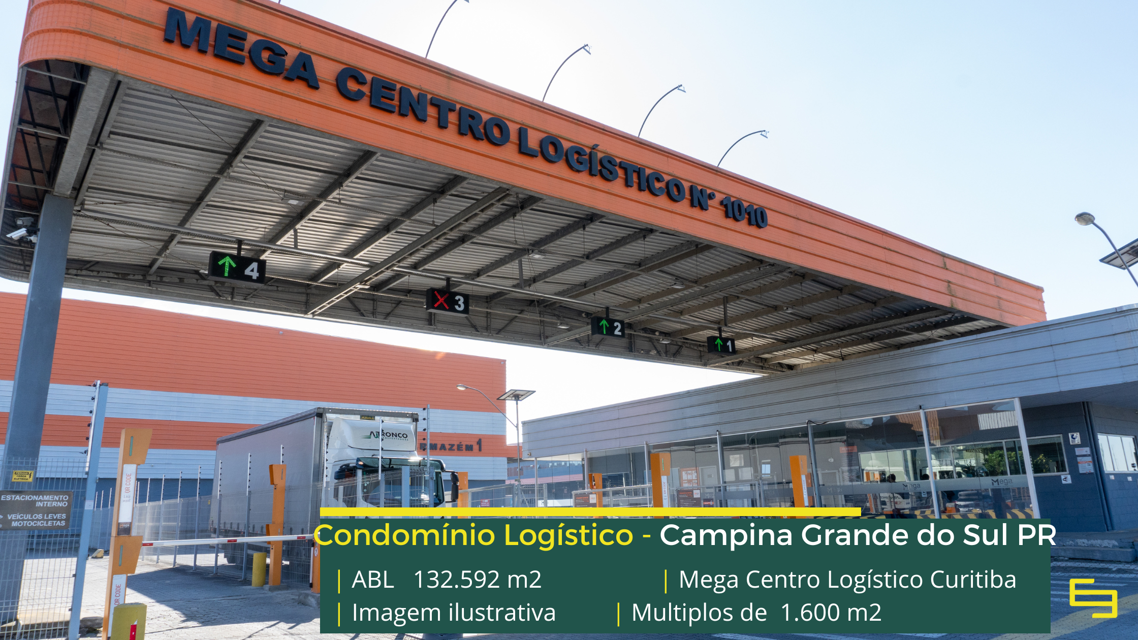 Aluguel de galpão em Campina Grande do Sul - Mega Curitiba. Galpões em Curitiba PR em condomínio com portaria 24 horas, docas, altura de 12 m