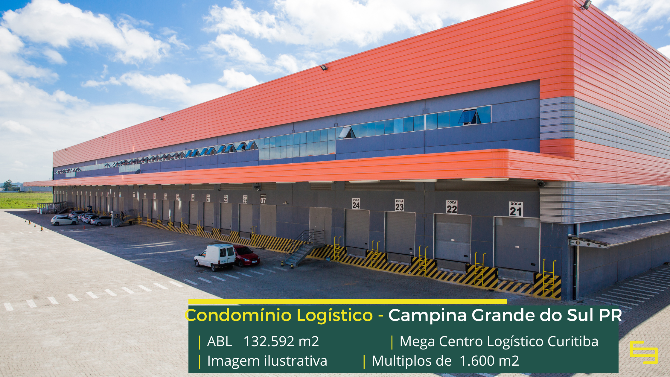Aluguel de galpão em Campina Grande do Sul - Mega Curitiba. Galpões em Curitiba PR em condomínio com portaria 24 horas, docas, altura de 12 m
