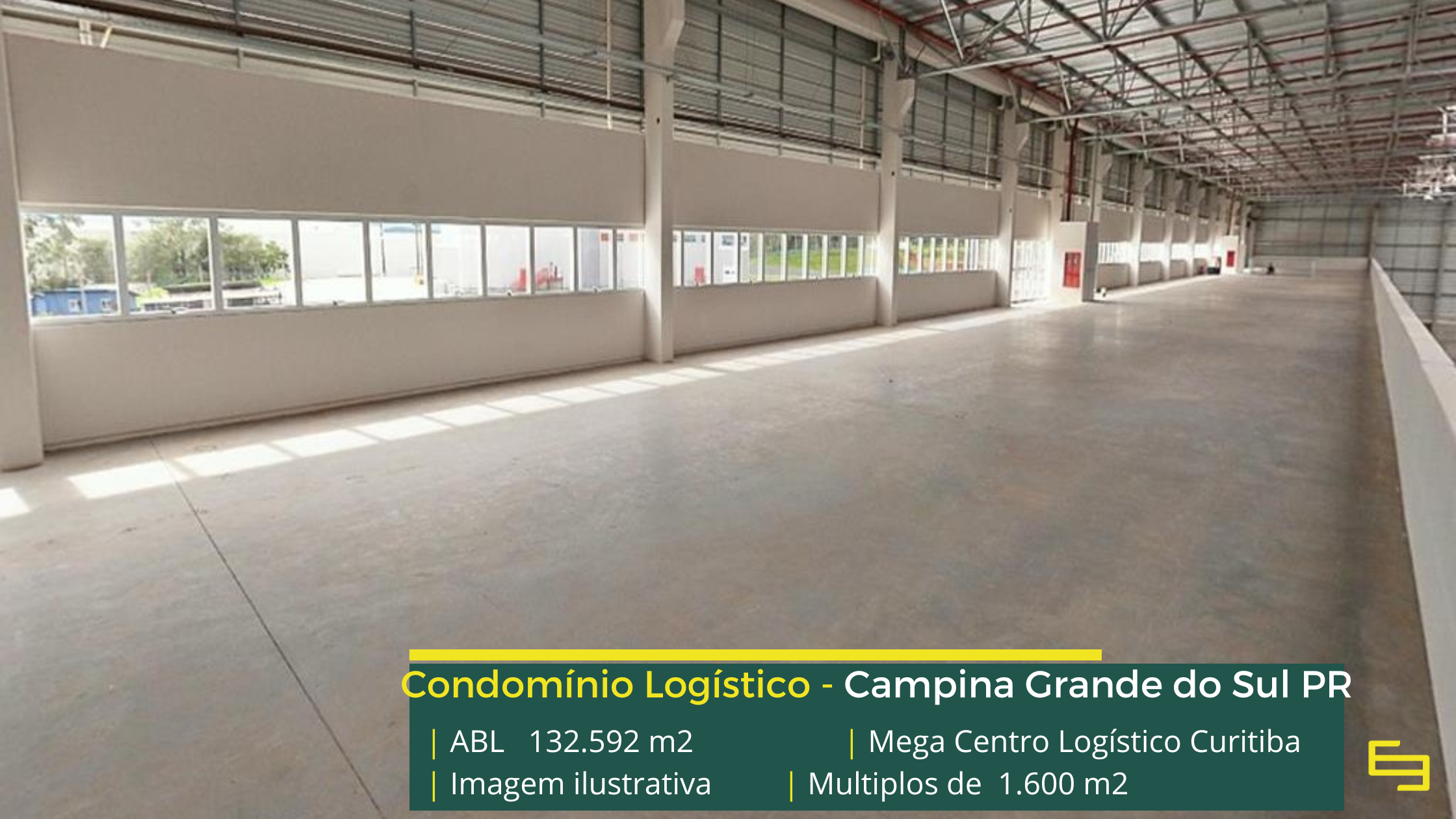 Aluguel de galpão em Campina Grande do Sul - Mega Curitiba. Galpões em Curitiba PR em condomínio com portaria 24 horas, docas, altura de 12 m