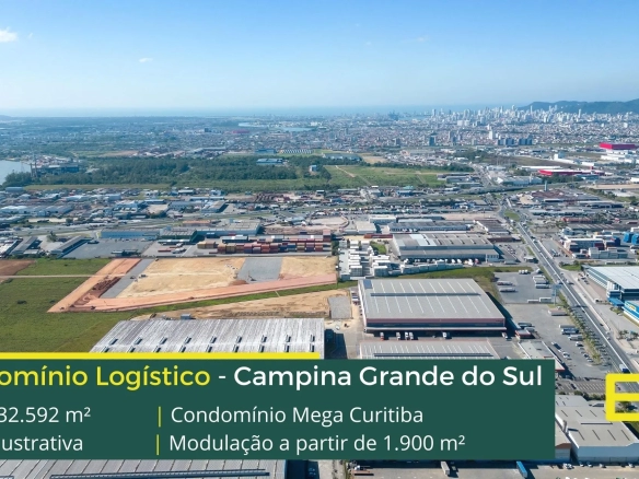 Aluguel de galpão logístico em Curitiba - Mega Curitiba. Galpões em Curitiba PR em condomínio com portaria 24 horas, docas, altura de 12 m