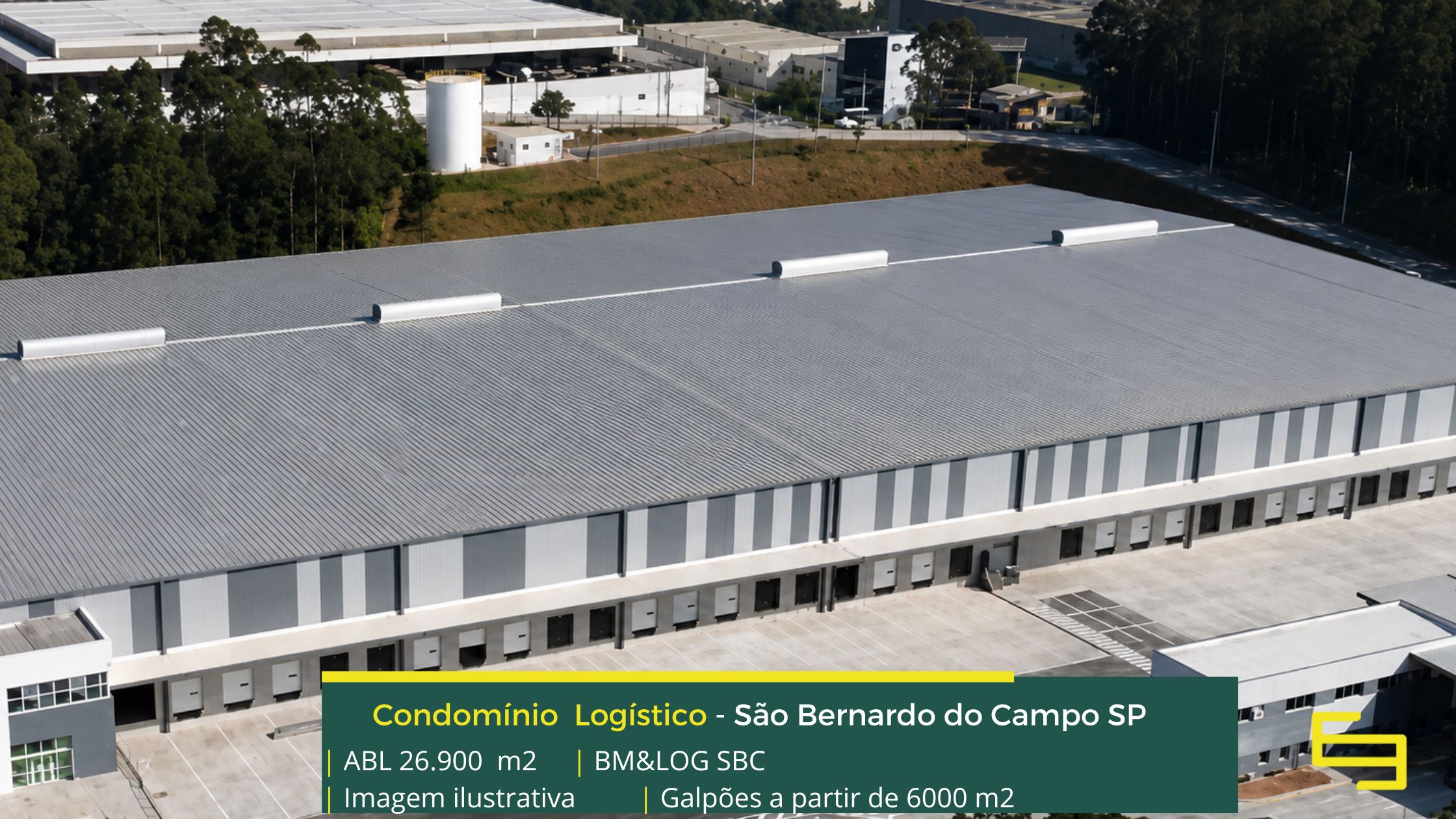 Aluguel de galpões em São Bernardo do Campo SP - BM&LOG SBC. Módulos a partir de 6.000 m² e 12 m de pé direito livre, e docas para carga