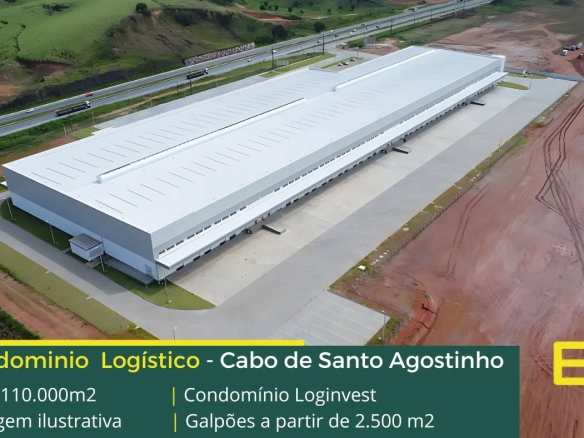 Aluguel de Galpão em Cabo de Santo Agostinho PE - Condomínio Logístico Loginvest. Galpões com docas, altura de 12 metros. Portaria 24 horas