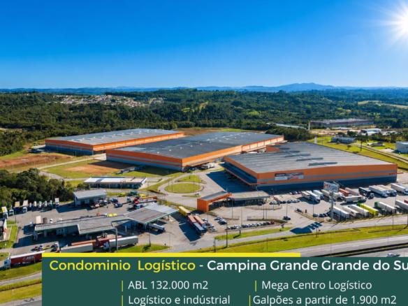 Aluguel de galpão em Campina Grande do Sul - Mega Curitiba. Galpões em Curitiba PR em condomínio com portaria 24 horas, docas, altura de 12 m