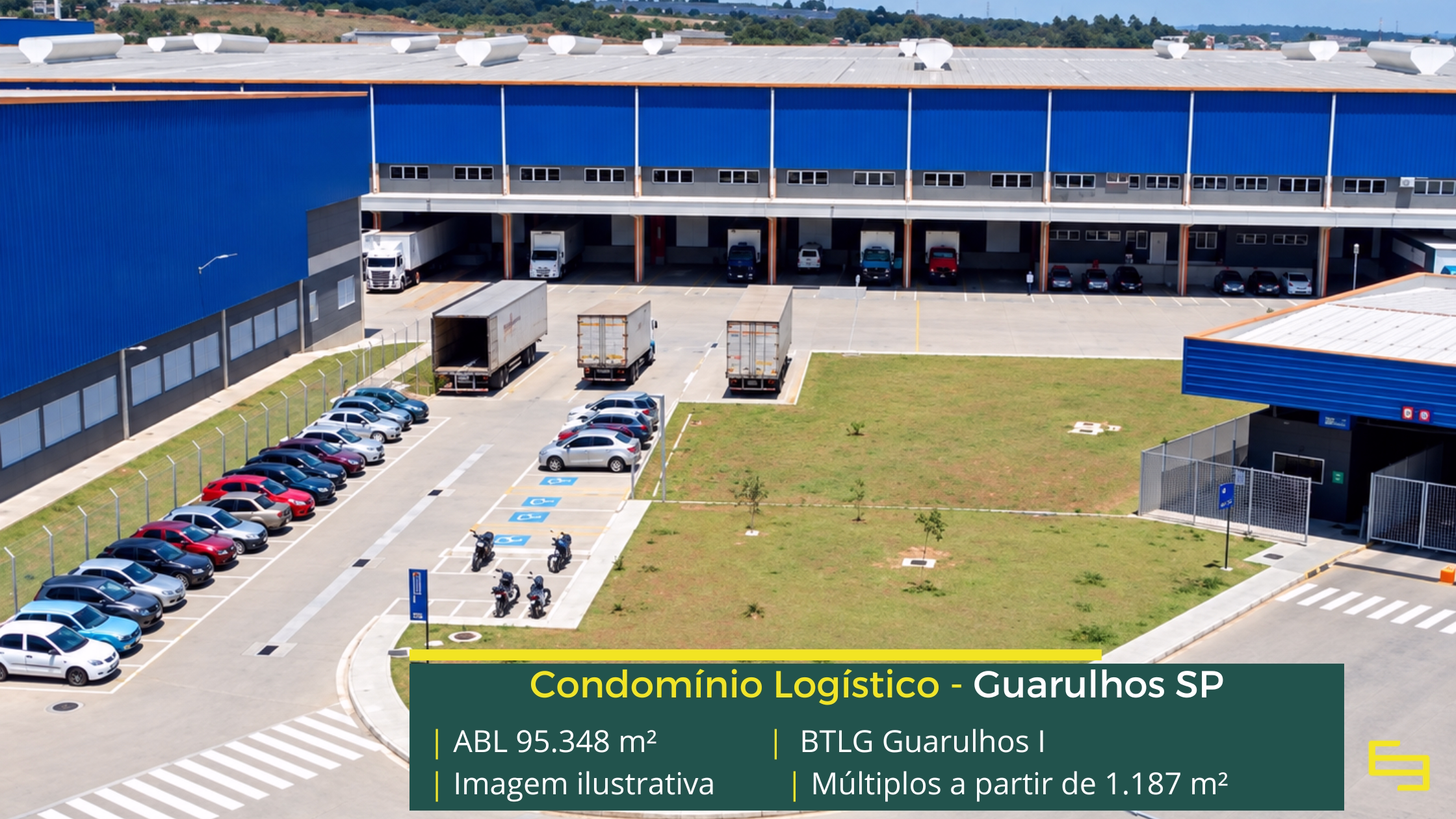 BTLG Guarulhos I: galpão em Guarulhos SP com 95.348 m² de ABL, 33 módulos, pé-direito de 12 m, piso para 6 t/m² e acesso à Dutra.