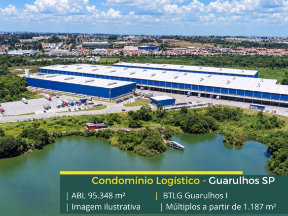 BTLG Guarulhos I: galpão em Guarulhos SP com 95.348 m² de ABL, 33 módulos, pé-direito de 12 m, piso para 6 t/m² e acesso à Dutra.