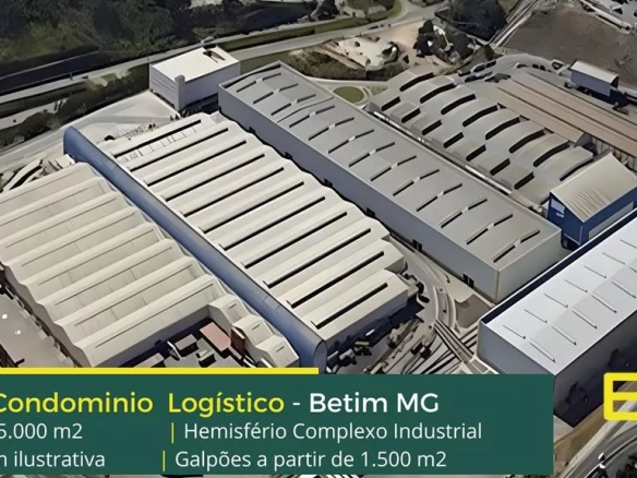Galpão industrial em Betim - Hemisfério Complexo Industrial. Aluguel de galpão industrial, docas com ponte rolante. Portaria e segurança.