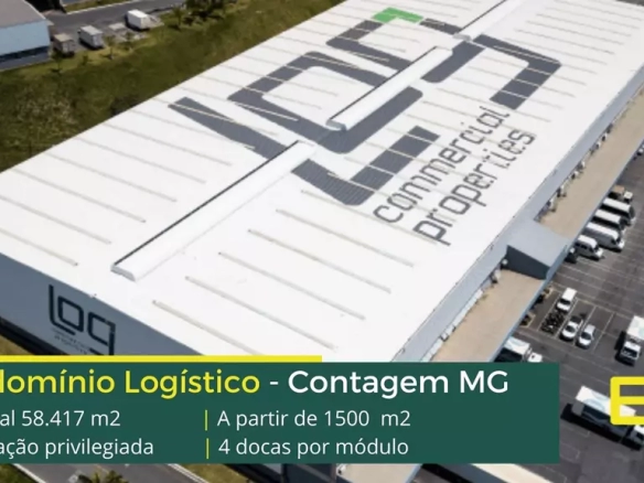 Galpão Para Alugar em Contagem MG - Log Contagem I. Aluguel de galpões em Contagem MG com portaria e segurança 24 horas, docas, pátio