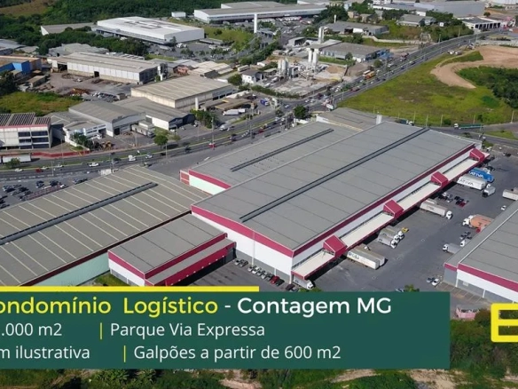 Aluguel de Galpões em Contagem - Parque Logístico Via Expressa. Galpão em Contagem MG em Condomínio com segurança. Galpões com docas, pátio