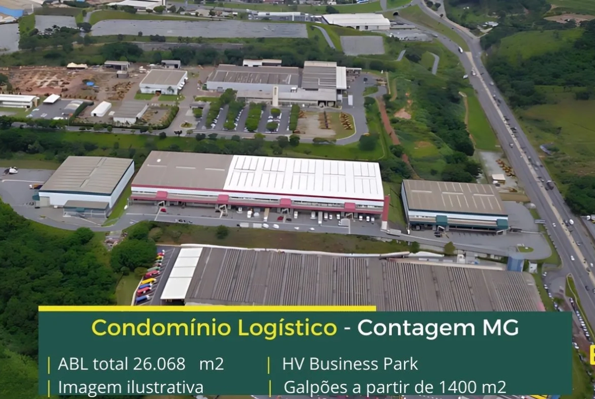 Galpão para locação em Contagem MG - HV Business Center - Galpões logísticos com docas, altura de 12 meses. Portaria e segurança 24 horas