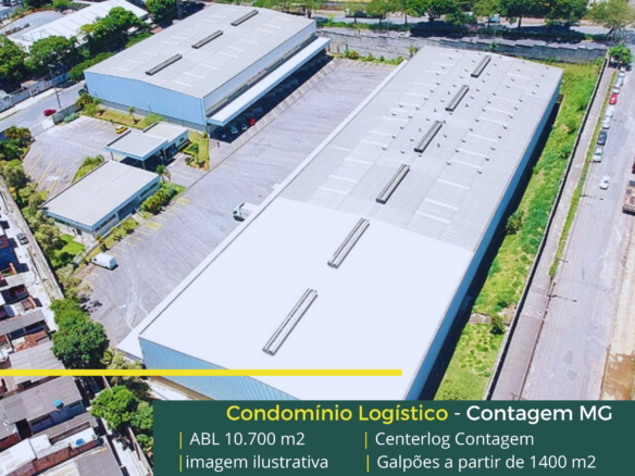 Galpões Logísticos em Contagem MG. Aluguel de galpão em Contagem com docas, altura de 12 metros, piso industrial e com portaria e segurança