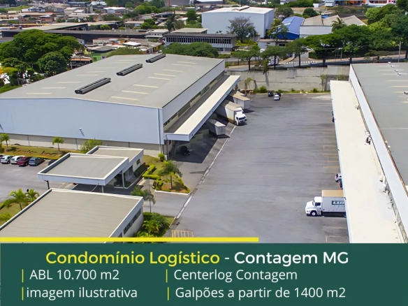 Galpões Logísticos em Contagem MG. Aluguel de galpão em Contagem com docas, altura de 12 metros, piso industrial e com portaria e segurança