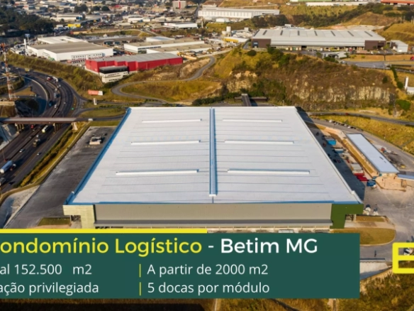 Locação de galpão em Betim MG.  Condomínio logístico Parque Torino.  Galpão para alugar em Betim a partir de 1700 m2 com docas, portaria 24 hs