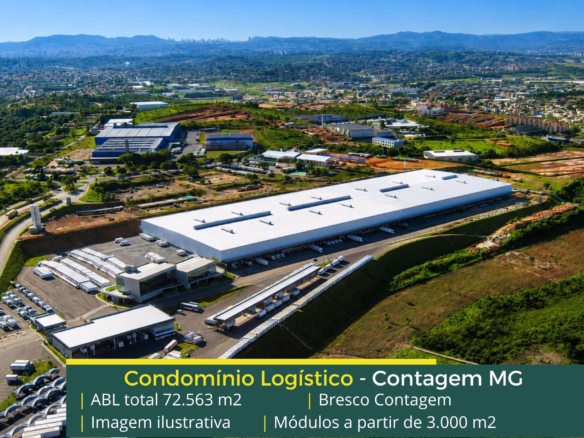 Aluguel de galpão em Contagem MG -  Condomínio Bresco Contagem. Galpões para alugar com porta paletes, docas, altura de 12 metros, e sprinklers