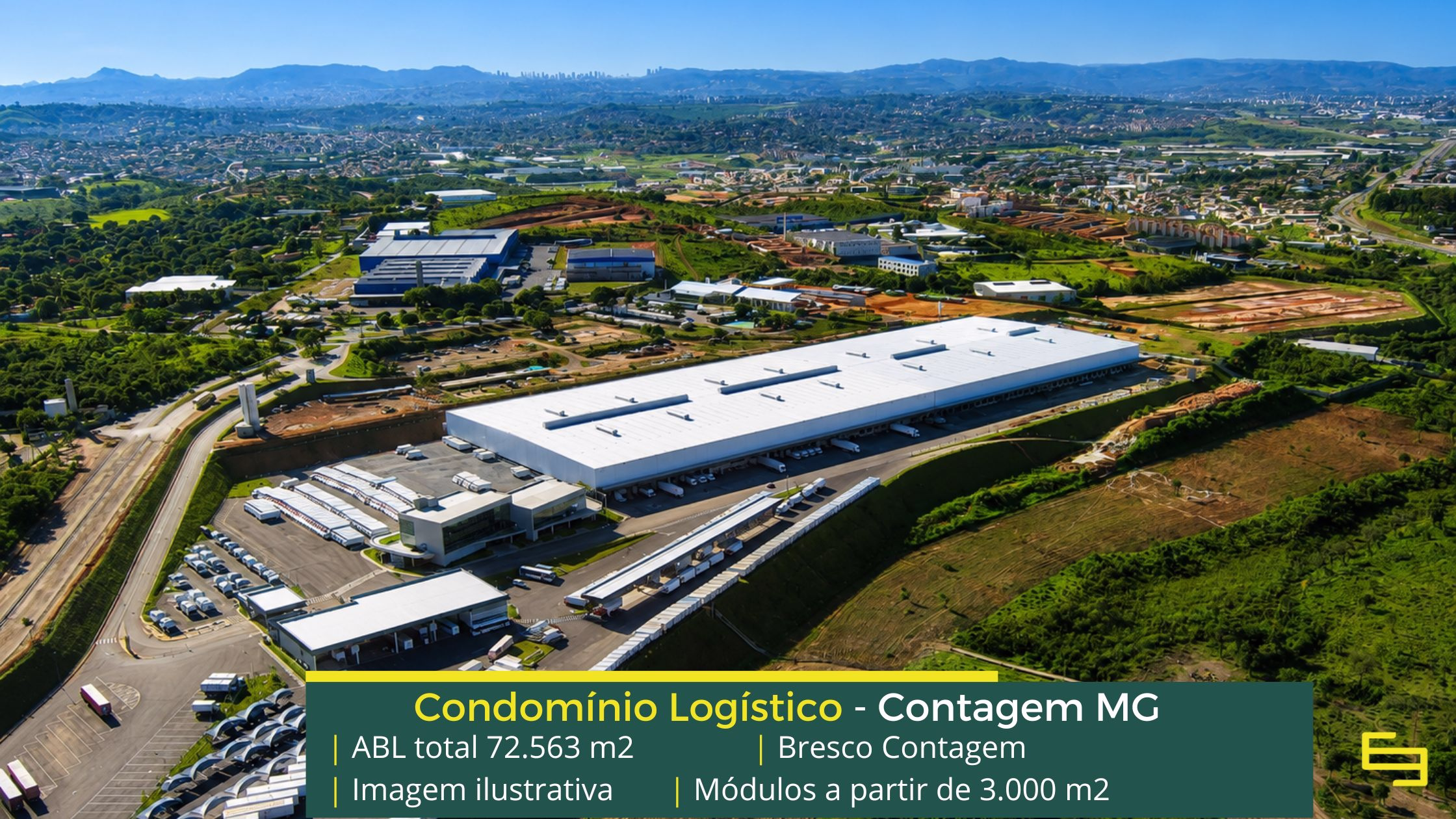 Bresco Contagem Aluguel de galpão em Contagem MG - Condomínio Bresco Contagem. Galpões para alugar com porta paletes, docas, altura de 12 metros, e sprinklers