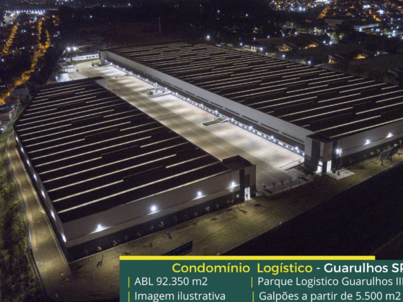 Aluguel de galpões em Guarulhos SP - Parque Logístico Guarulhos III. Aluguel de galpão em Guarulhos SP portaria e segurança, docas e pátio