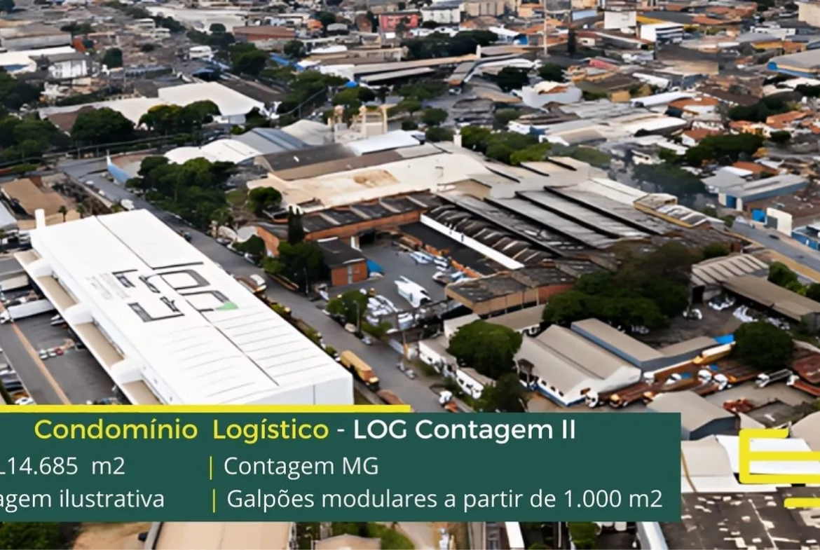 Galpão Para Alugar em Contagem MG. - Log Contagem II. Aluguel de galpões em Contagem, com docas, pátio, portaria e segurança 24 horas