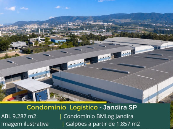 Locação de galpão em Jandira - BM LOG Jandira II. possuí módulos com pé-direito de 10 metros, além de piso com capacidade para 3 t/m².