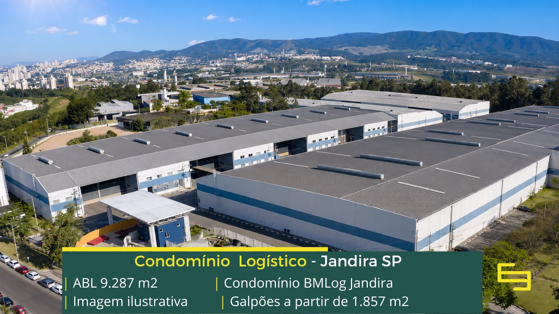 Locação de galpão em Jandira - BM LOG Jandira II. possuí módulos com pé-direito de 10 metros, além de piso com capacidade para 3 t/m².