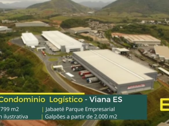 Aluguel de Galpão em Viana ES. Parque Jabaeté. Galpões em Viana ES com Portaria e segurança 24 horas, docas, pátio, vestiários e mezaninos