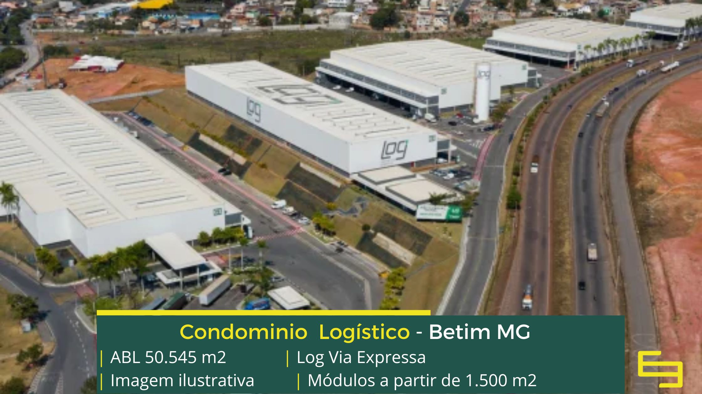 Aluguel de galpões em Betim MG - LOG Via Expressa Betim. Locação de galpões em Betim com altura de 12 metros, docas, piso industrial, pátio