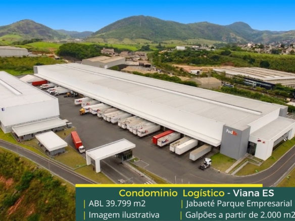 Aluguel de Galpão em Viana ES. Parque Jabaeté. Galpões em Viana ES com Portaria e segurança 24 horas, docas, pátio, vestiários e mezaninos