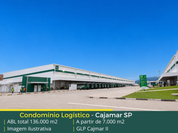 Aluguel de Galpão em Cajamar - GLP Cajamar II. O Condomínio logístico, com módulos a partir de 7.208 m². docas, portaria e Segurança 24 hs