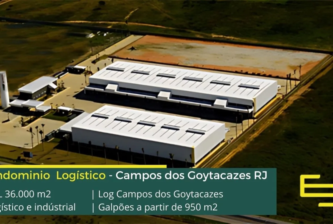 Galpões em Campos dos Goytacazes - LOG Campos. Aluguel de galpão em Campos dos Goytacazes com docas, altura de 12 metros, piso industrial