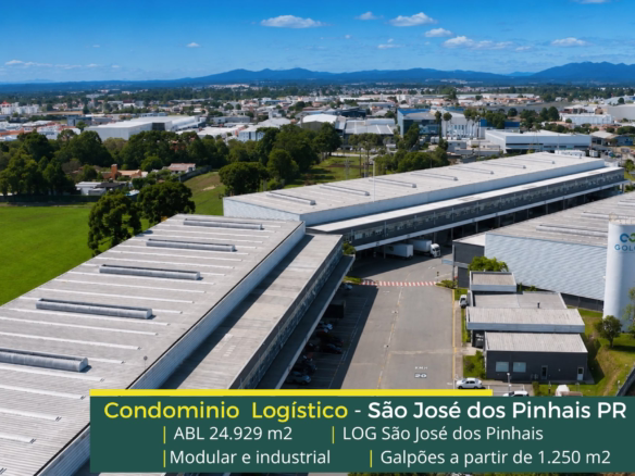 Aluguel de Galpão em São José dos Pinhais - Log São José dos Pinhais. Condomínio de galpões para alugar com docas, portaria e segurança 24 hs