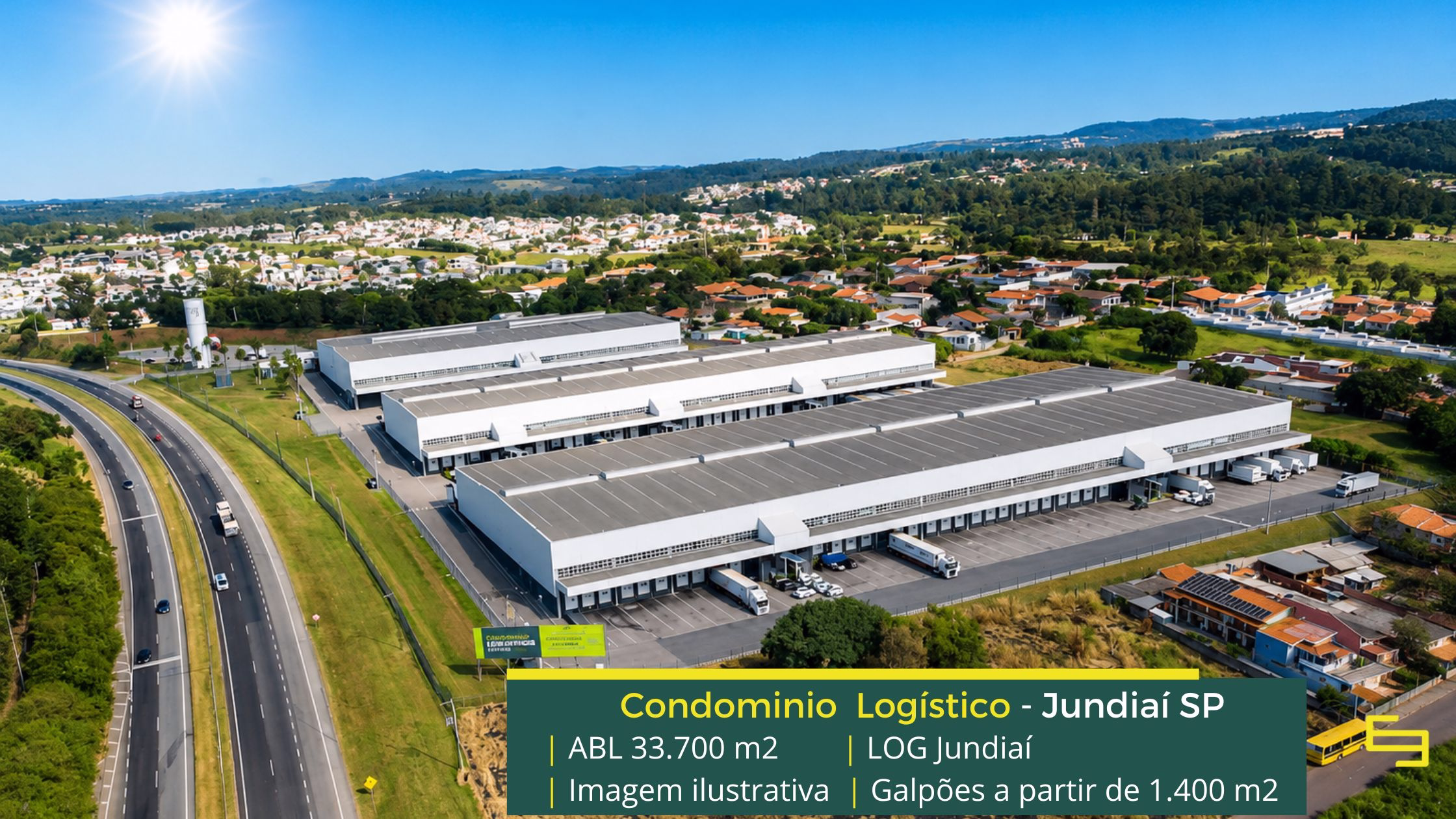 Galpão logístico em Jundiaí - LOG Jundiaí. Aluguel de Galpões em Jundiaí SP em condomínio com portaria e segurança, docas e amplo pátio