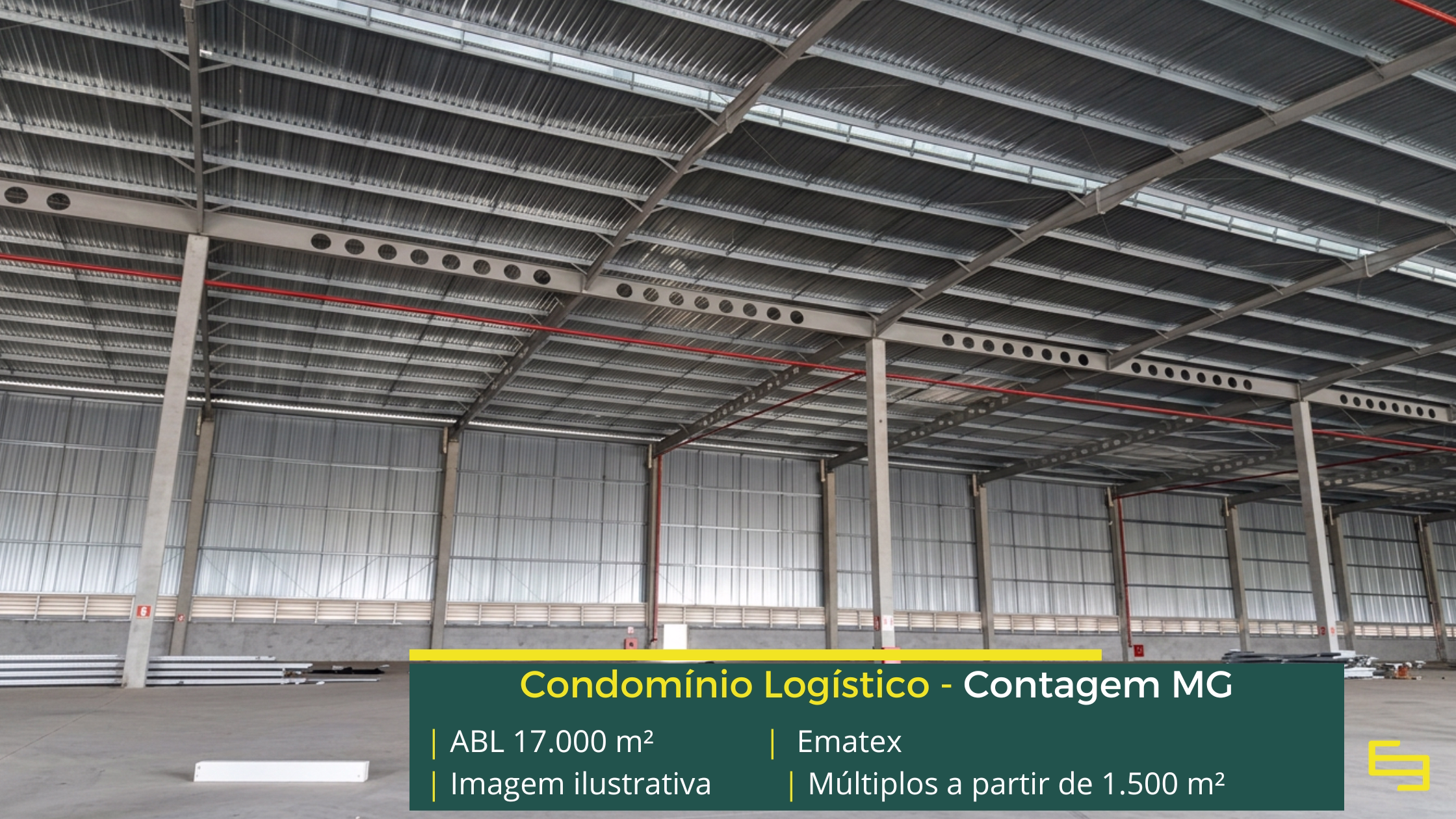 Locação de galpões em Contagem MG com módulos a partir de 1.500 m², docas, pé-direito de 12 m e localização estratégica.