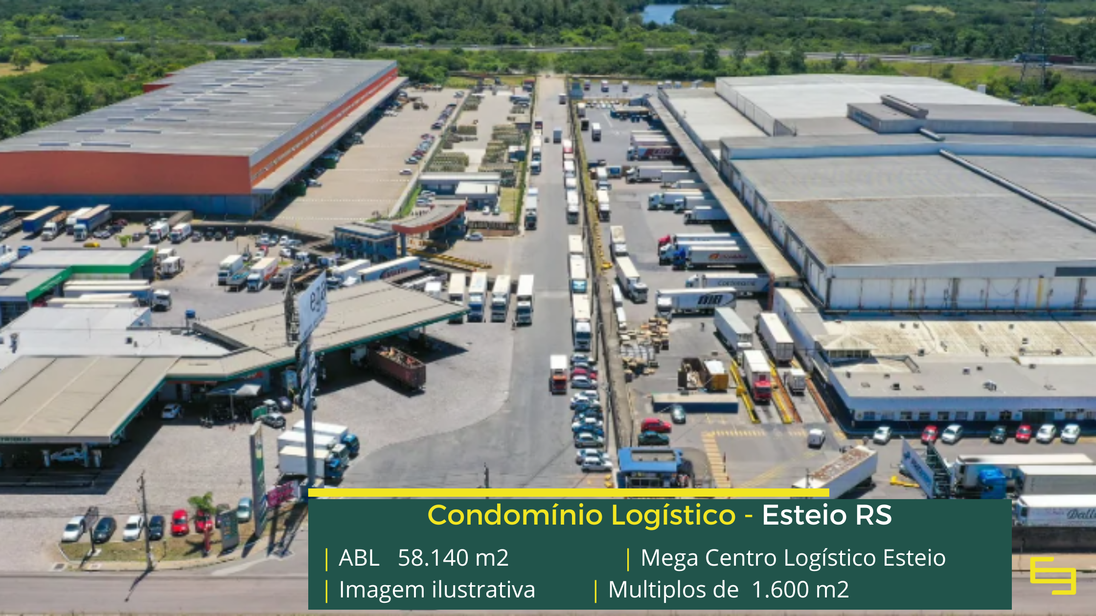 Galpão para alugar em Esteio - Mega Centro Logístico Esteio. Aluguel de galpões em Esteio em condomínio logístico com segurança 24 hs e docas