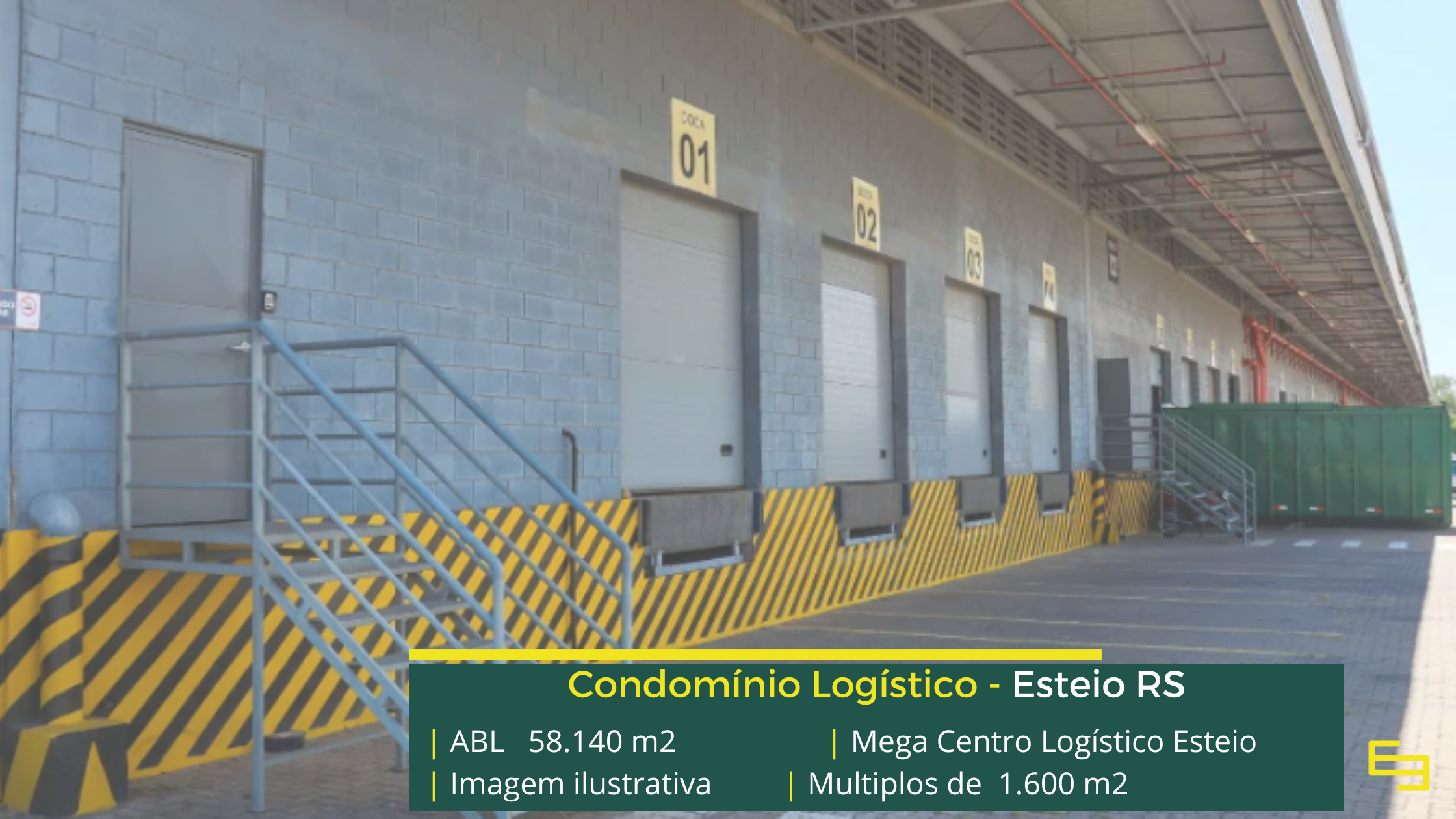 Galpão para alugar em Esteio - Mega Centro Logístico Esteio. Aluguel de galpões em Esteio em condomínio logístico com segurança 24 hs e docas