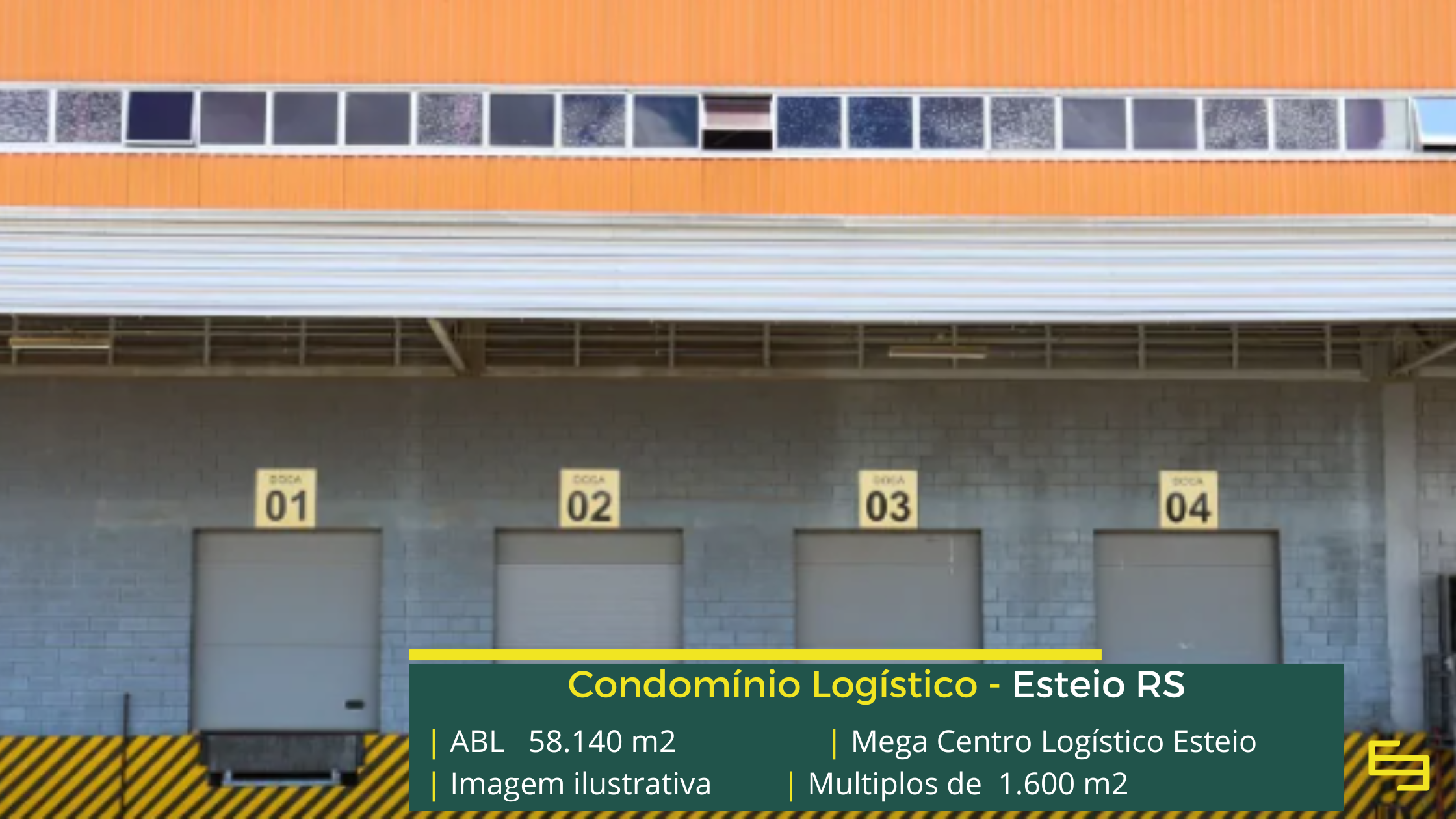 Galpão para alugar em Esteio - Mega Centro Logístico Esteio. Aluguel de galpões em Esteio em condomínio logístico com segurança 24 hs e docas