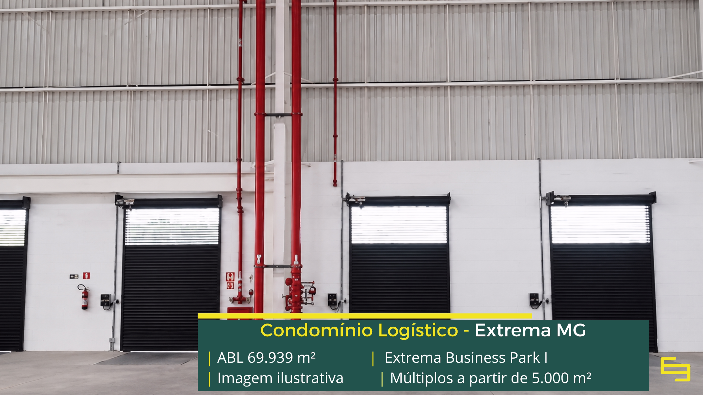 Galpão Extrema Business Park Bloco 1 em Extrema MG, com módulos a partir de 5.000 m², padrão AAA e piso de 6 t/m².