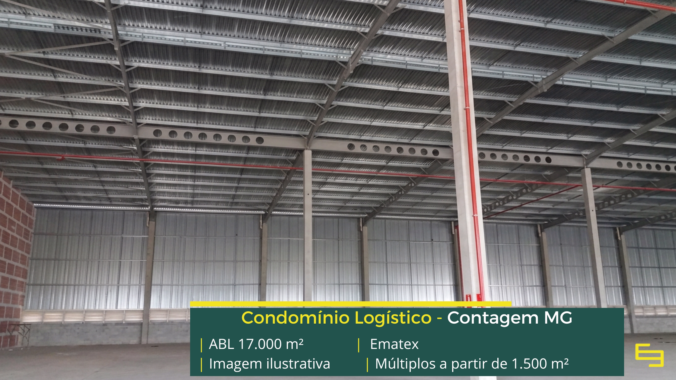 Locação de galpões em Contagem MG com módulos a partir de 1.500 m², docas, pé-direito de 12 m e localização estratégica.