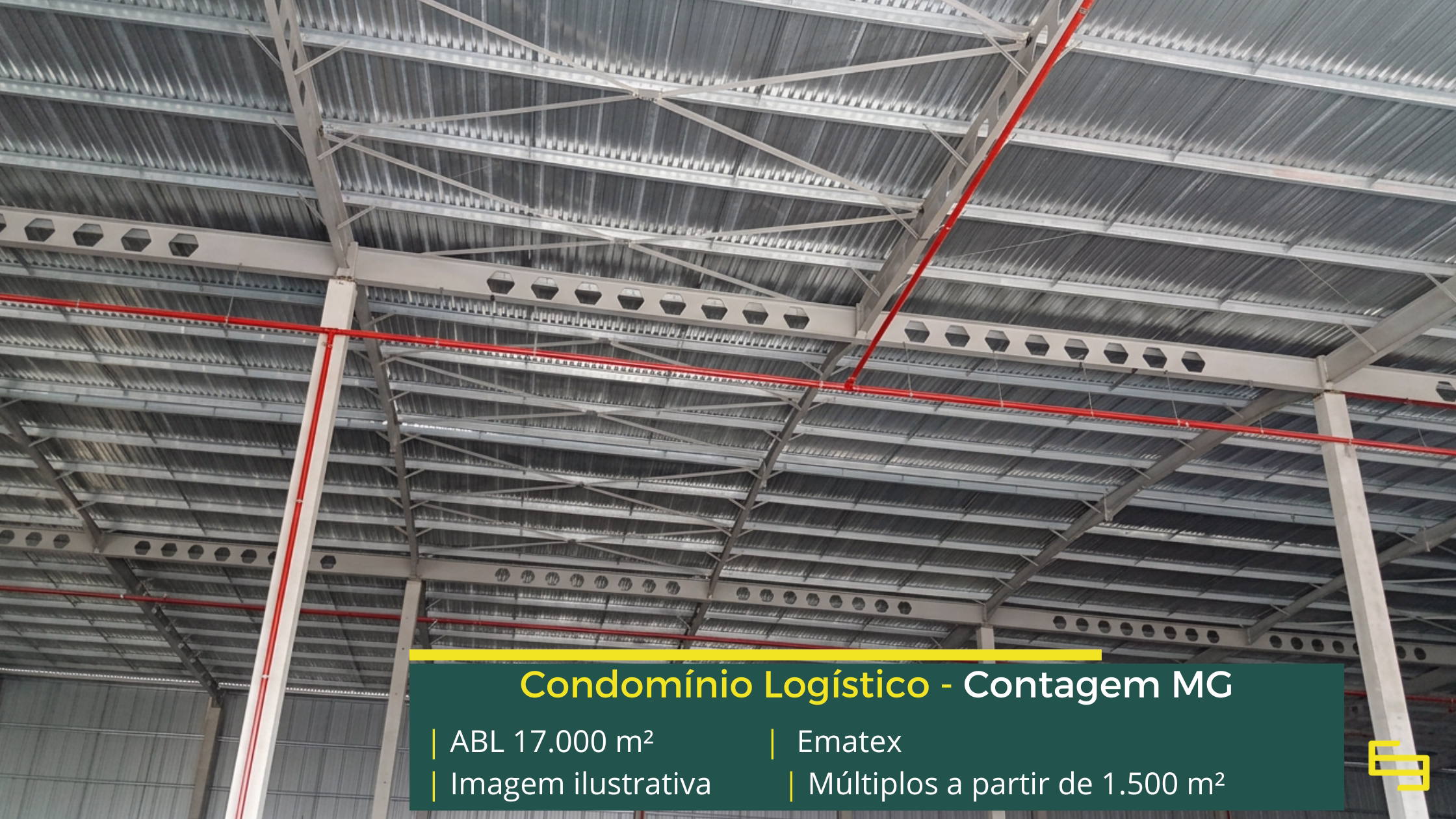 Locação de galpões em Contagem MG com módulos a partir de 1.500 m², docas, pé-direito de 12 m e localização estratégica.