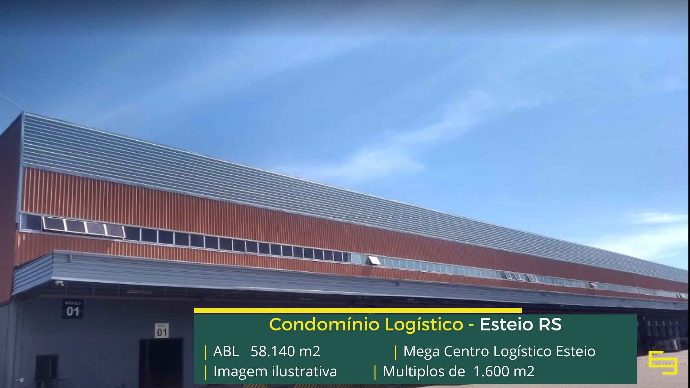 Galpão para alugar em Esteio - Mega Centro Logístico Esteio. Aluguel de galpões em Esteio em condomínio logístico com segurança 24 hs e docas
