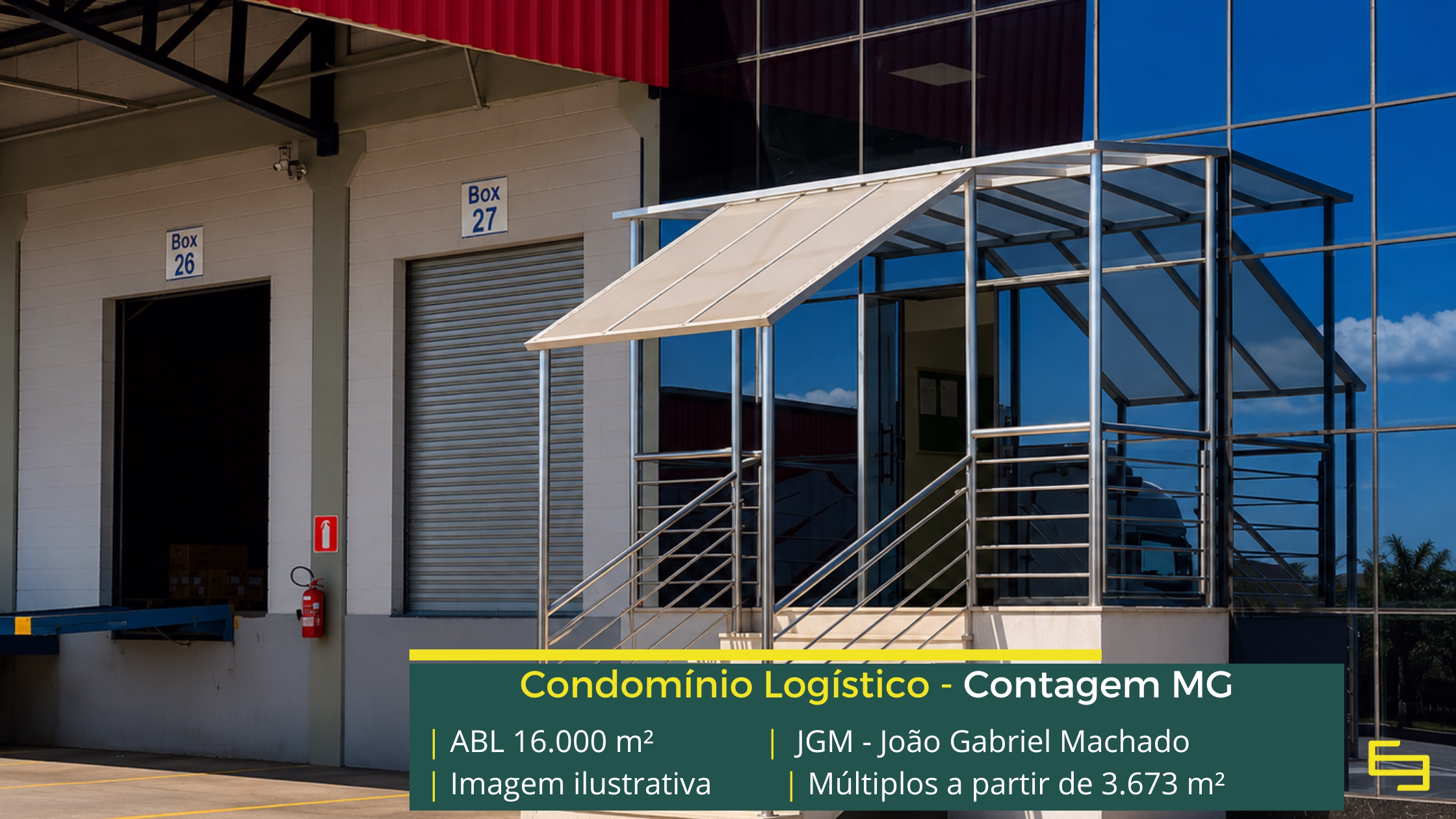 Alugar galpões em Contagem MG no Condomínio João Gabriel Machado com acesso à BR-040, BR-381 e infraestrutura para operações logísticas.